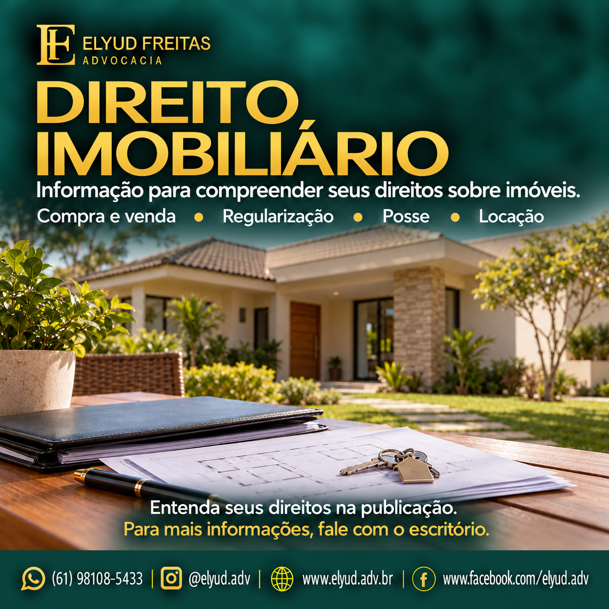 Direito Imobiliário, compra e venda de imóveis, regularização de imóveis, posse, propriedade, registro de imóveis, usucapião, adjudicação compulsória, locação e despejo